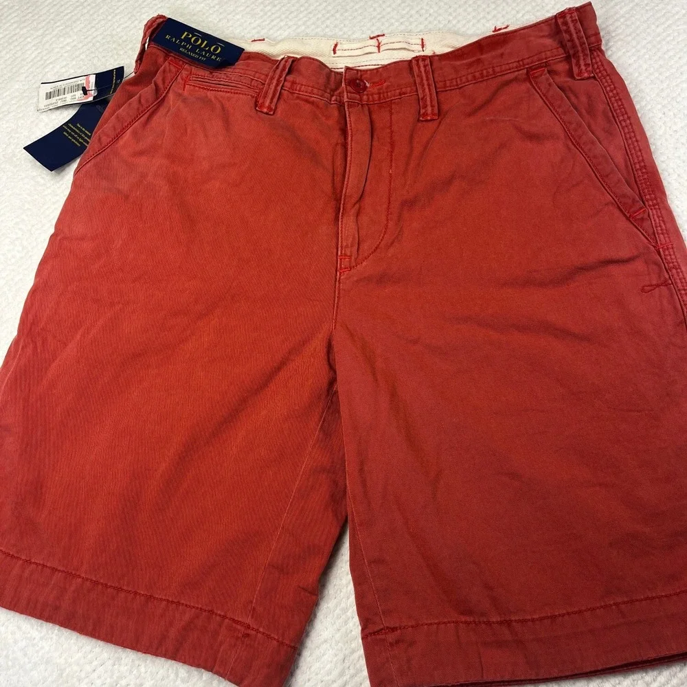 Polo Ralph Lauren Mens Relaxed Fit Chino Shorts Red Size 32 NWT